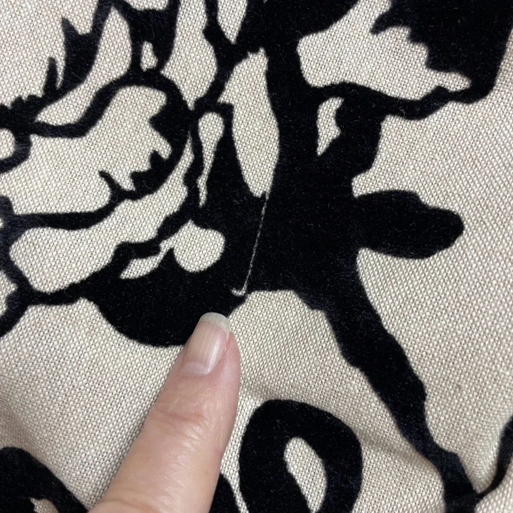 2 World Market Flocked Floral Curtain Panels 48